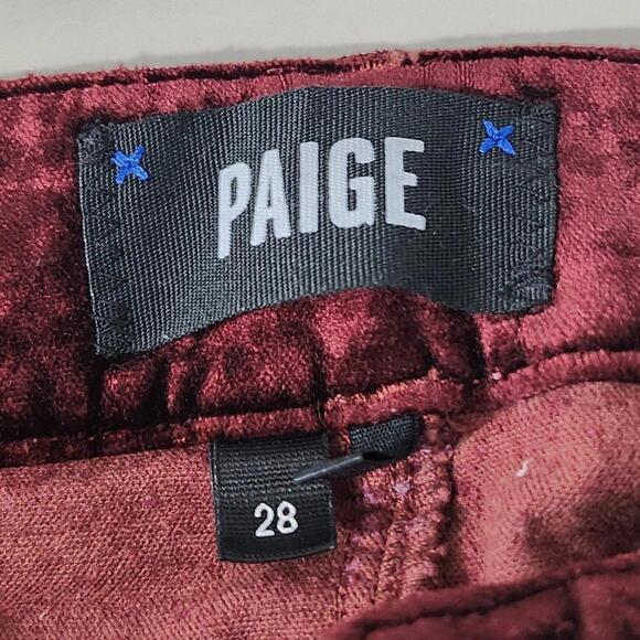 2/$20 Paige Hoxton Ankle Peg Velvet Pants Dark Red Size 28 – Flawed | Luxe Style - Picture 4 of 7